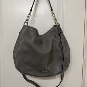 Coach Gray Leather Hobo Bag